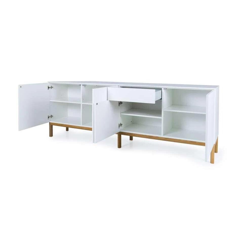 Tenzo Dressoir Patch 4 Deuren En 1 Lade - Wit/eikenkleur - 85x238,5x47 Cm - Afbeelding 3