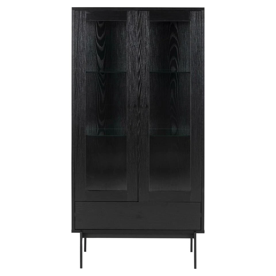 Sohome Vitrinekast Jennah - 75 X 152cm - Zwart - Afbeelding 2