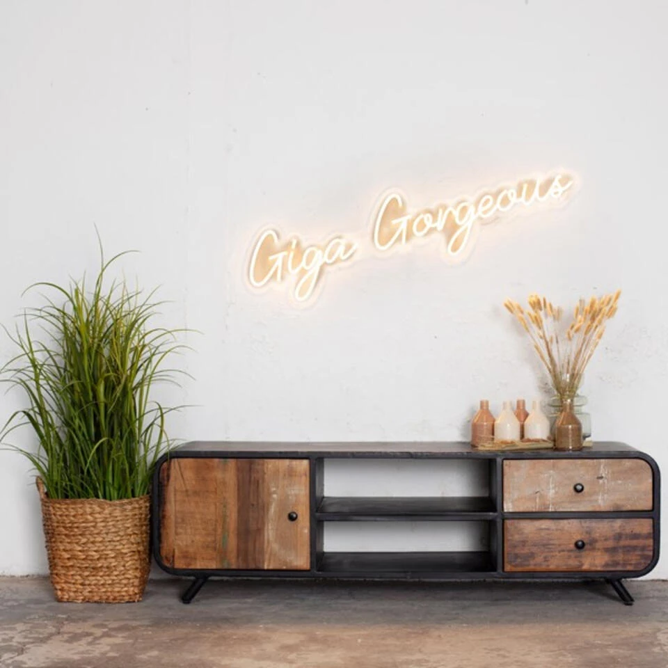 Giga Meubel TV Meubel Bruin - Metaal - 160cm - Kast Retro Groot - Afbeelding 4