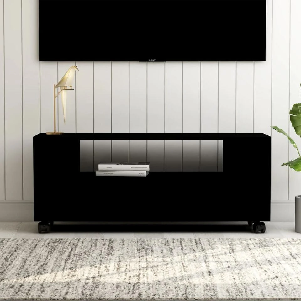 VidaXL Tv-meubel 120x35x48 Cm Bewerkt Hout Zwart - Afbeelding 2