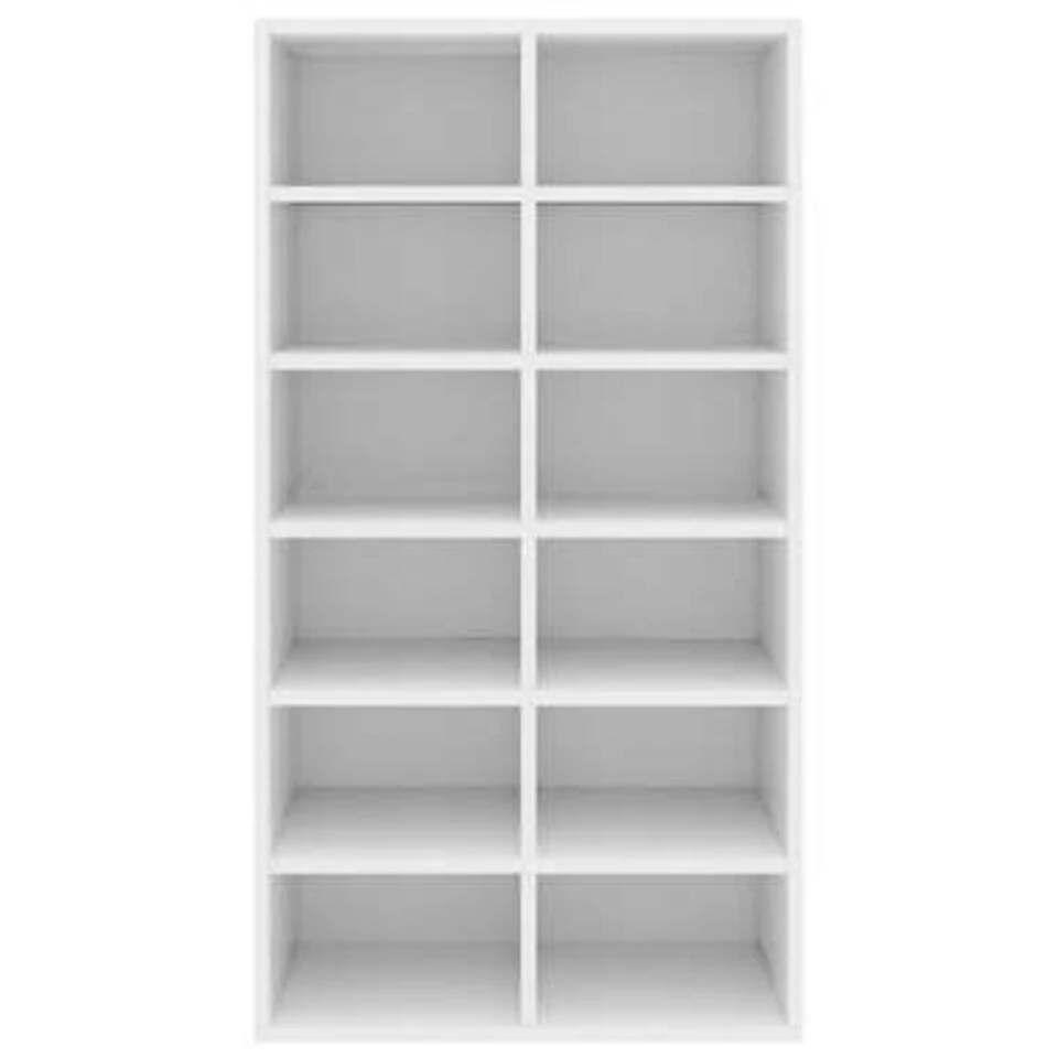 VidaXL Schoenenrek 54x34x100,5 Cm Bewerkt Hout Wit - Afbeelding 4