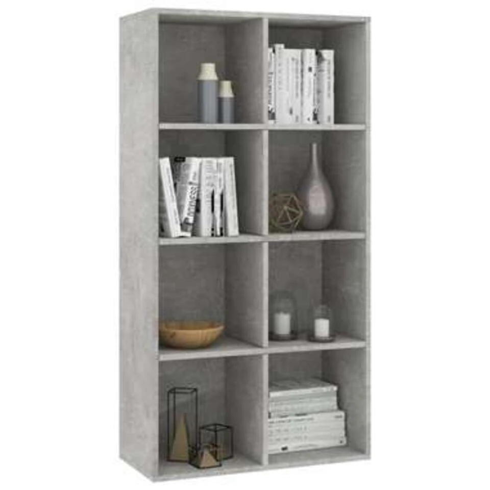 VidaXL Boekenkast/dressoir 66x30x130 Cm Bewerkt Hout Betongrijs - Afbeelding 3