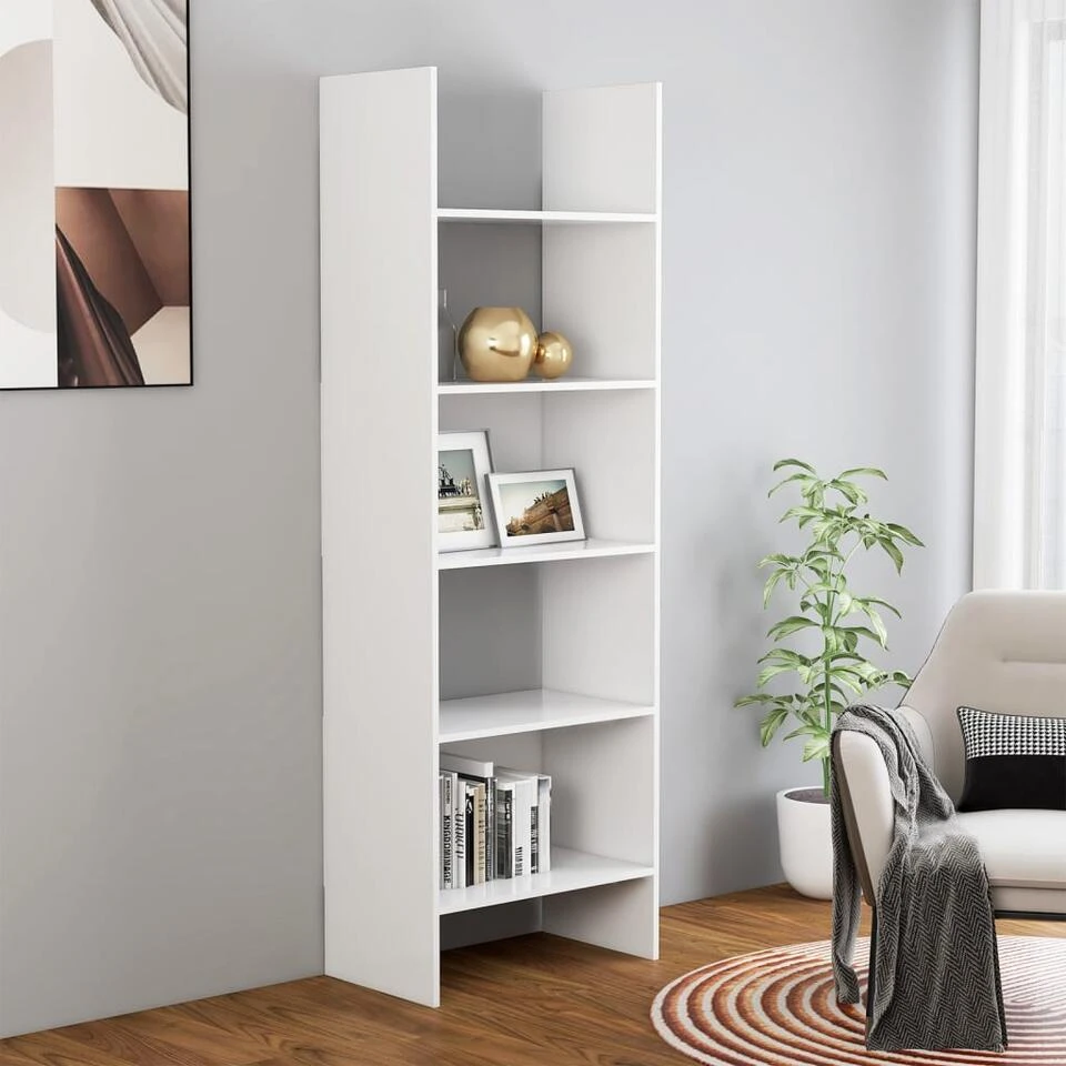VidaXL Boekenkast 60x35x180 Cm Spaanplaat Wit - Afbeelding 2