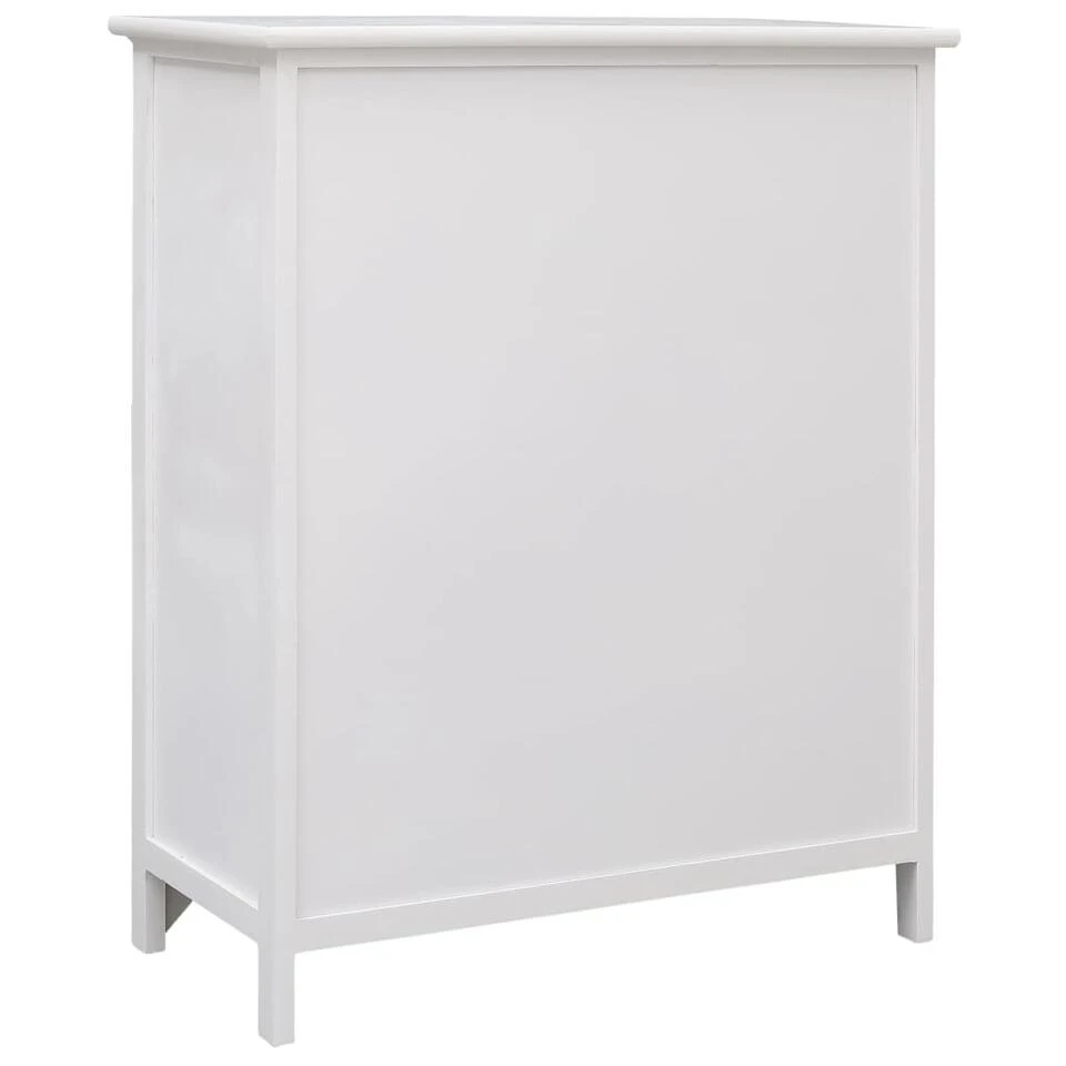 VidaXL Bijzetkast Met 6 Lades 60x30x75 Cm Paulowniahout Wit - Afbeelding 4