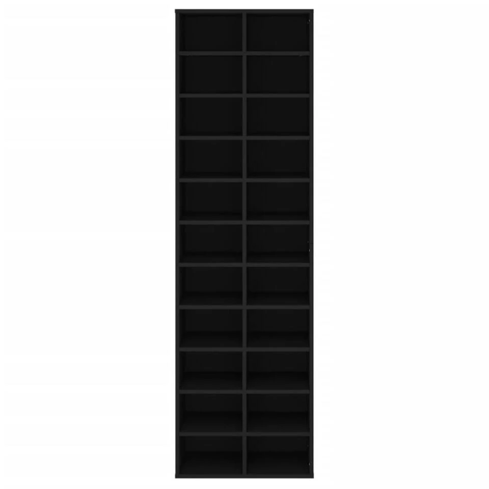 VidaXL Schoenenkast 54x34x183 Cm Bewerkt Hout Zwart - Afbeelding 4